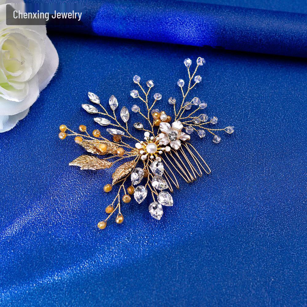 

Chenxing Gold Rhinestone Bridal Hair Comb - Marquise Hair Accessory for Bridesmaids, Style CP67