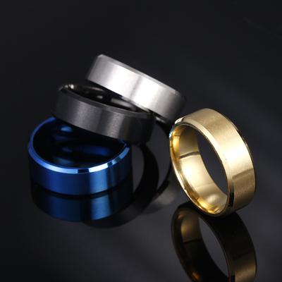 8MM Matte Titanium Steel Men's Ring Simple Fashion Jewelry