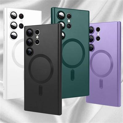 Für Magsafe Wireless Charging Case für Samsung S24 S23 S22 S21 S20 S20FE S23FE Note 20 Ultra Plus TPU weiche magnetische Rückseite