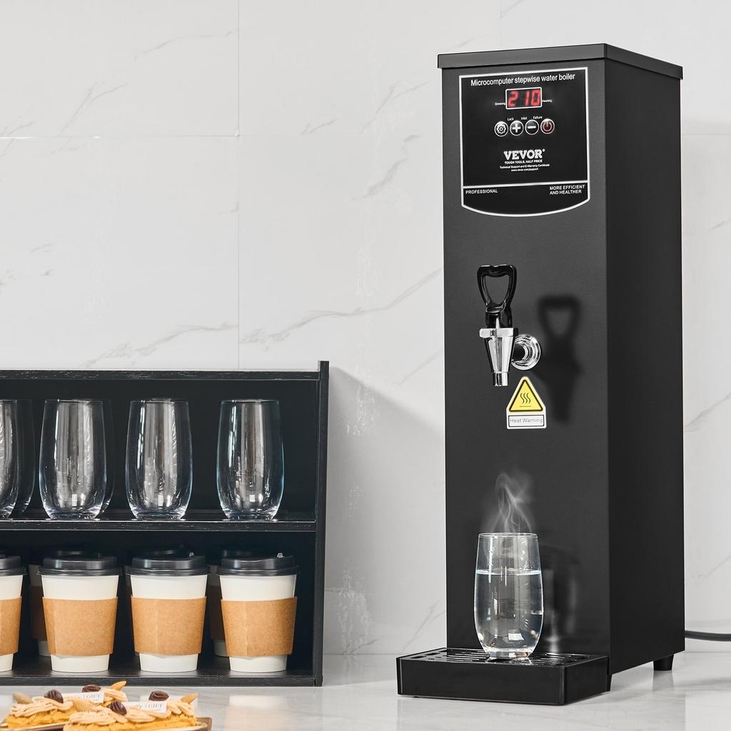 Commercial Water Boiler, Electric Hot Water Dispenser with 316 Stainless Steel Heating Tube, 1500W Step-by-step Fast Heating 50L per Hour Hot Water