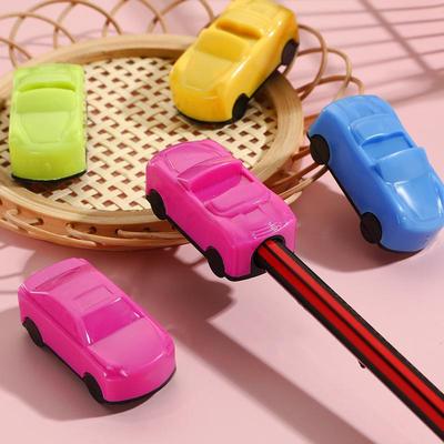 Cute Cartoon Car Rotary Pencil Sharpener for Students - Single Hole Stationery Tool