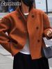 Women's Wool Overcoat - Plus Size Sherpa Lined Coat for Fall Winter Casual Wear