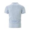 New summer T-shirt: men's checked jacquard polo shirt with a turn-down collar and zip, ideal for everyday casual wear and sport