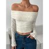 Novamix Women's Fashion One-shoulder Long Sleeve Spring Autumn Casual Blouses & Shirts