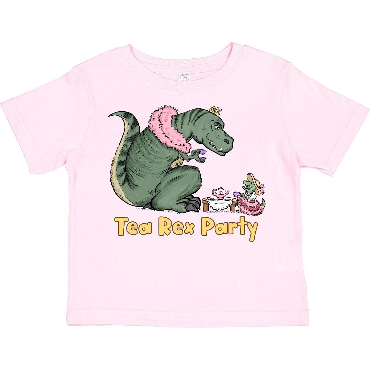 Inktastic Funny Tea Rex Party Toddler kids boys T-Shirt Dinosaurs T-rex Dino Lovers Trex 110