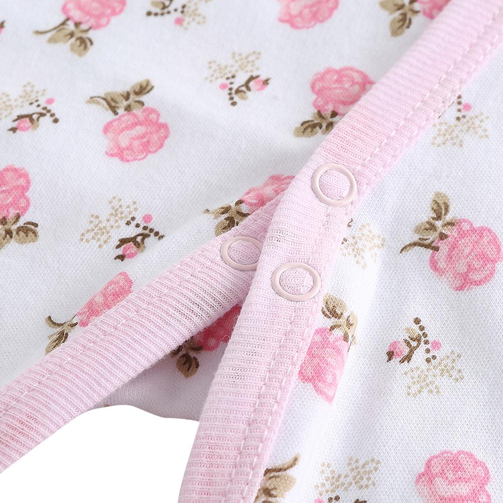 Oblečení pro holčičku Květinový vzor Bavlna Oblečení pro novorozence s dlouhým rukávem Převleky Kombinézy Kostýmy Oblečení pro kojence a batolata