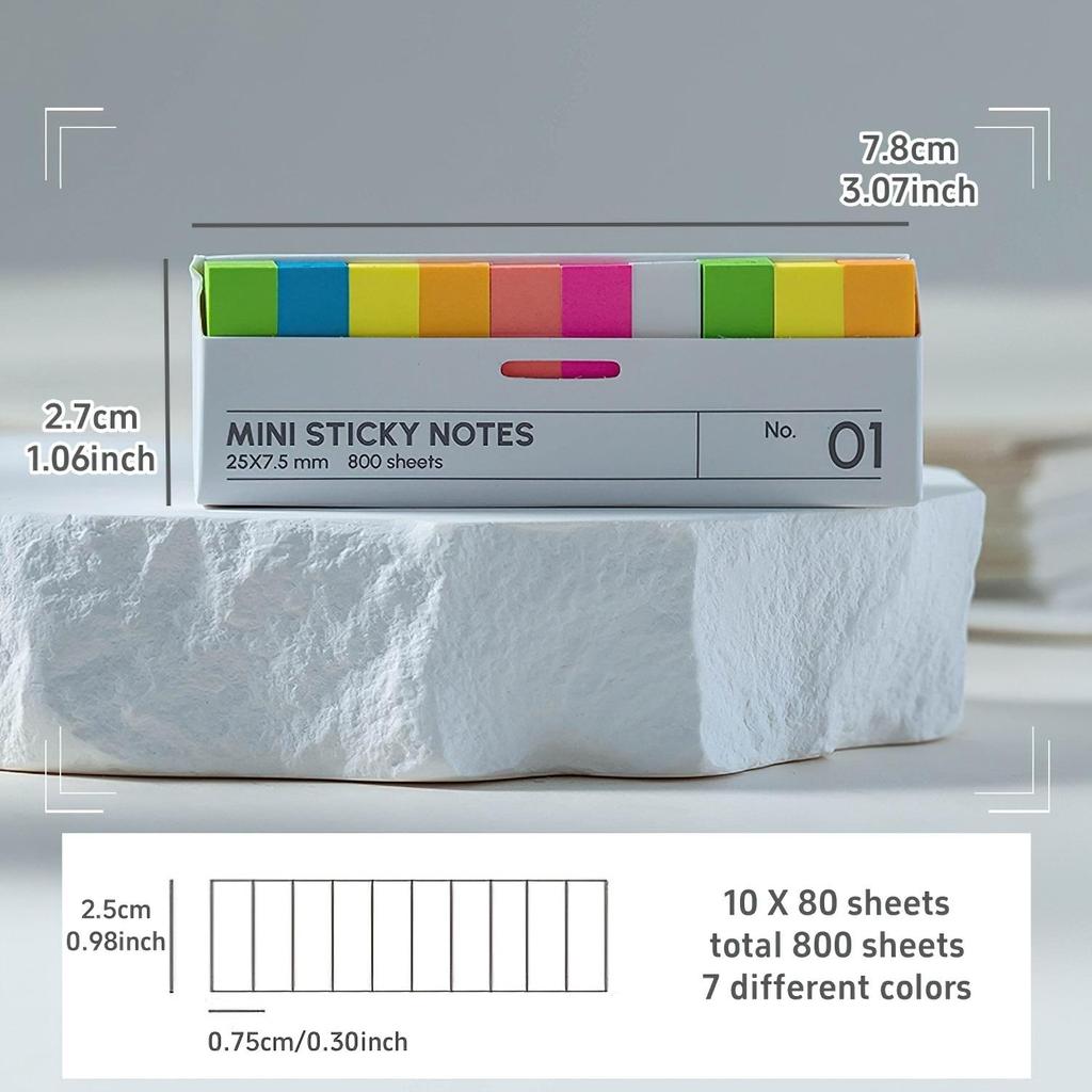 Mini Morandi Sticky Notes Set Fluorescent Index Stickers Memo Pad Self-Adhesive Label Stationery Office