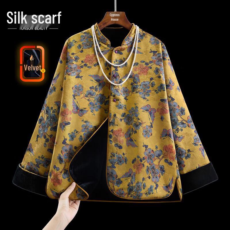 

Женская элегантная куртка в новом китайском стиле с длинным рукавом M