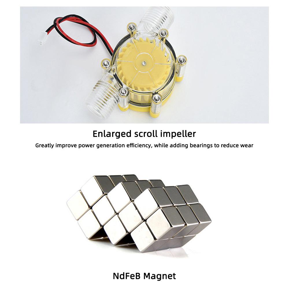 Small Water Turbine Generator DC Water Pump 5V 12V 0-80V With Voltage Stabilizing Mobile Phone Charging Lighting Wastewater Util