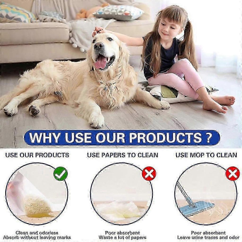 100pcs Disposable Pet Urine Absorbent Sheets for Dogs Quickly Absorbs & Locks Water Urine Absorbent
