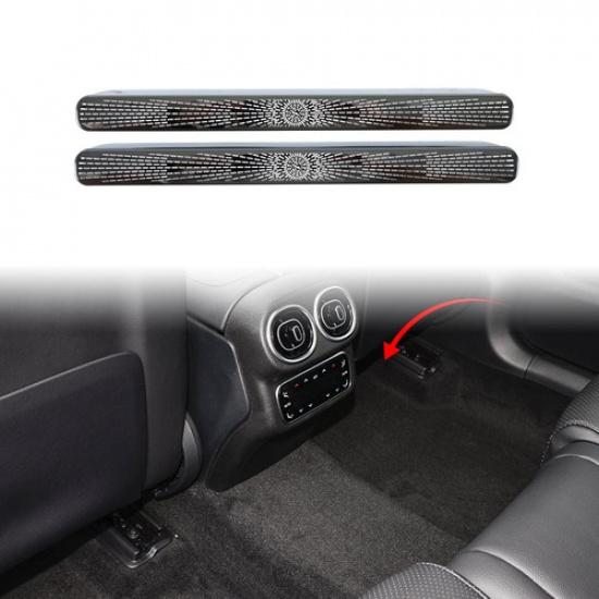 Black Steel Below Car Seat Air Vent Outlet Cover Trim For Benz GLC X254