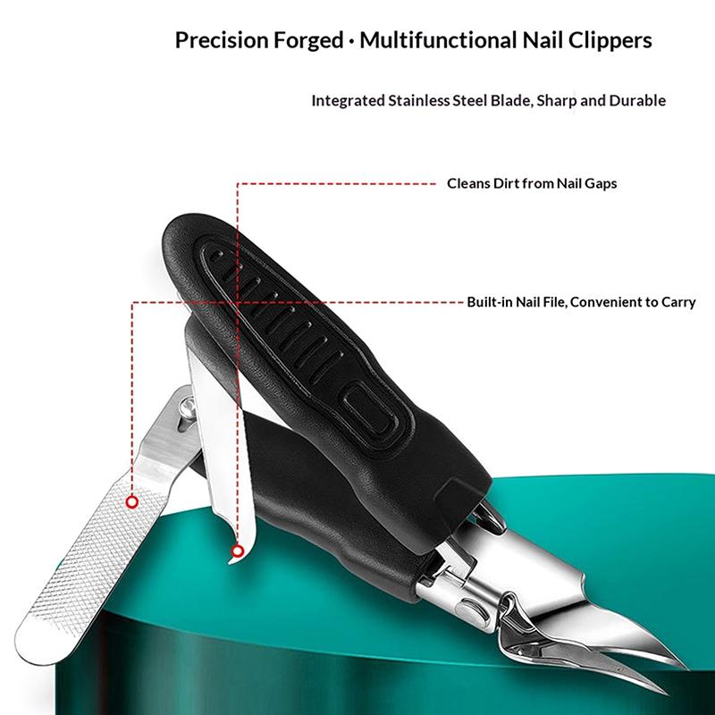 3-In-1 Anti-Splash Nail Clippers Multi-Style Ingrown Toenail Cuticle Cutter Diagonal Pliers Household Nail Trimmer Manicure Tool