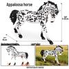 Cross-border Prairie Horse Desktop Ornament: Black & White North American Feral Horse Model