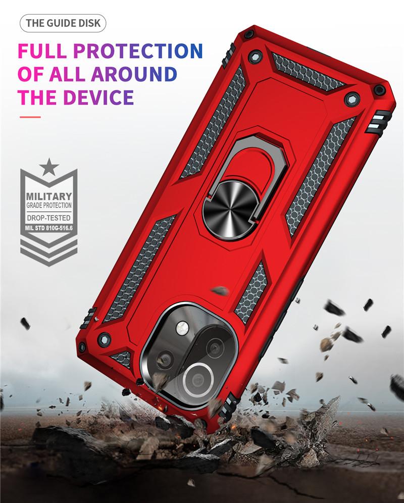 Shockproof Rugged Magnetic Ring Stand Fundas TPU Bumper Cover for Xiaomi Mi11 Mi 11 Pro Mi11 Lite 5G Case Coque Protective Shell