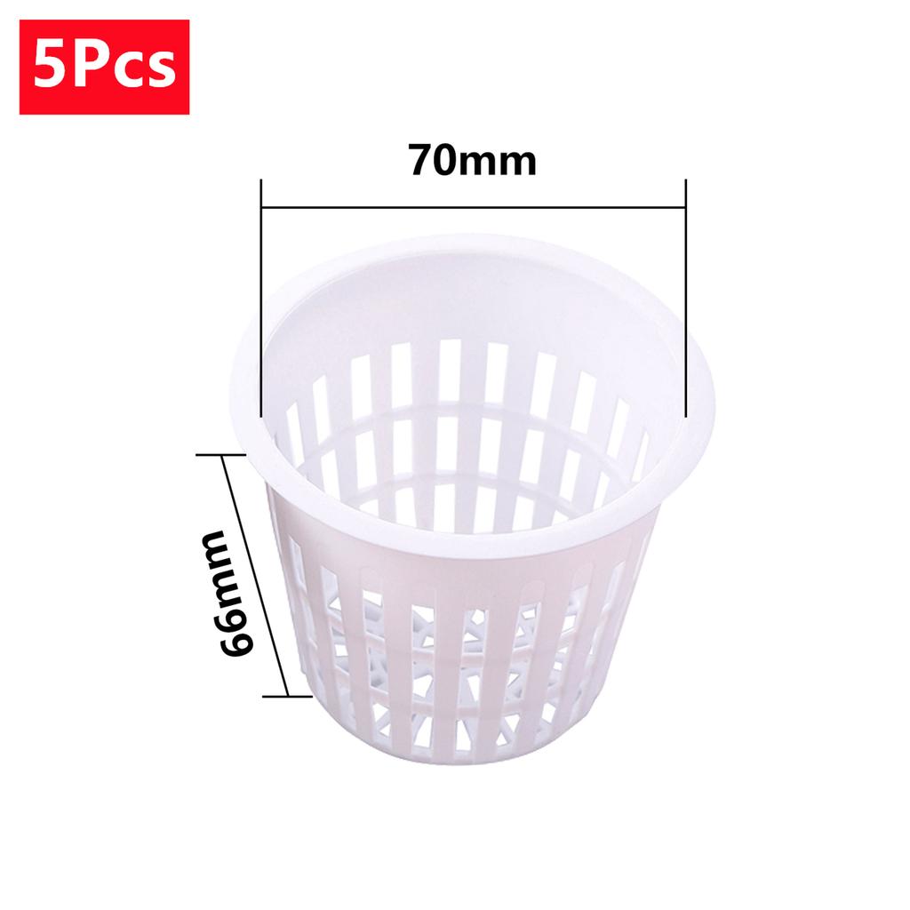 Planting Mesh Cup Hydroponic System Net Basket Soilless Flower Pot Plastic Plant Rooter Slotted Colonization Container 5/50Pcs