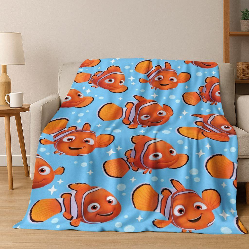 HD Cartoon Finding Nemo Underwater World Flannel Blanket,Warm and Cozy Soft Throw Blanket for Home Bedroom Bed Sofa Picnic Cover