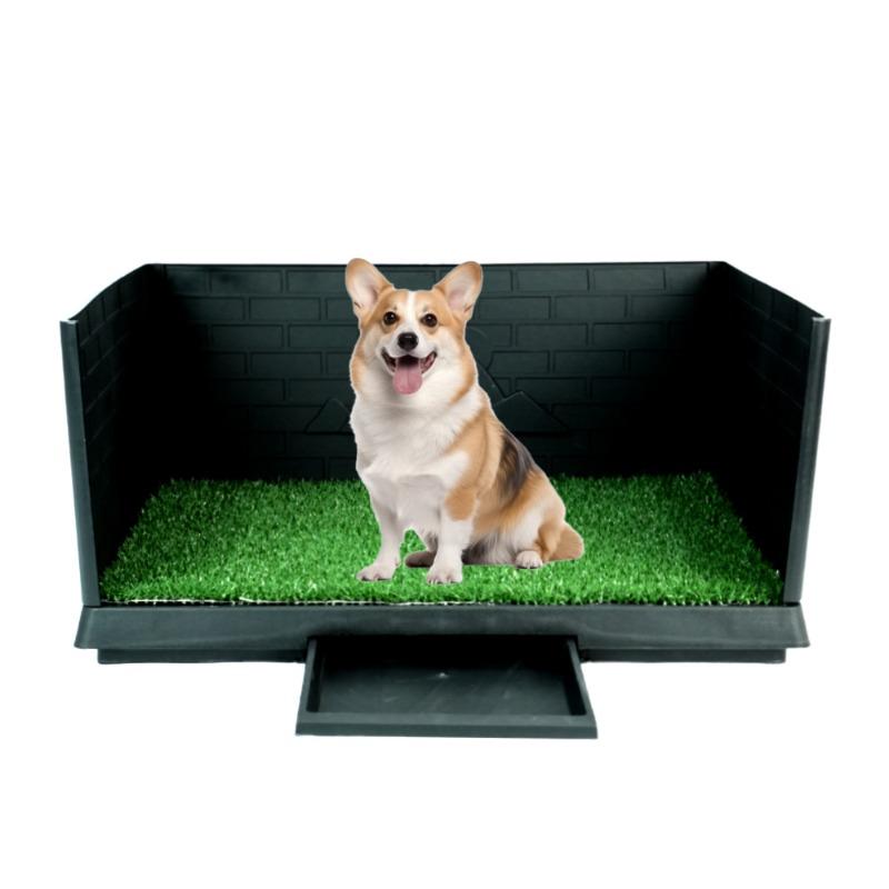 Dog Grass Toilet with Pee Pad Washable Dog Grass Pad Reusable Odor-Control for Pet Training Easy-Clean Pee Pads Non-Slip Mats