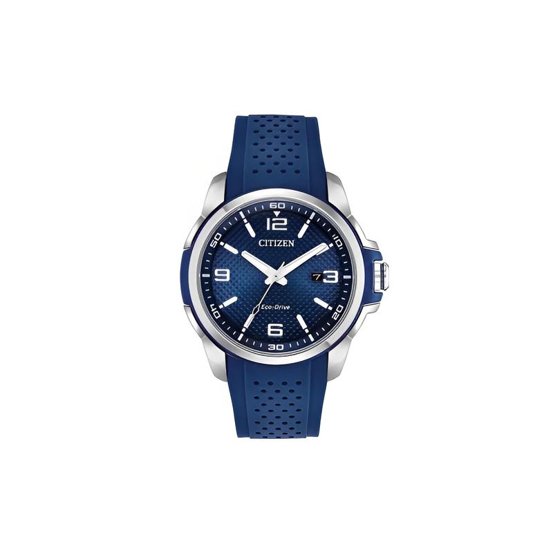 

CITIZEN Solar Quartz Rubber Strap 45mm Men s Watch Blue Dial AW1158-05L синій