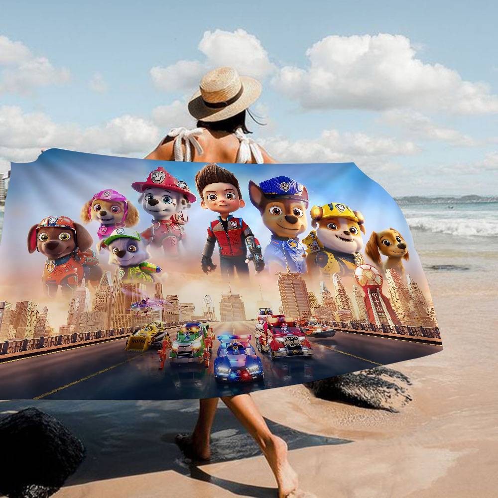 Anime P-Paw P-PatrolS Cute Microfiber Printed Beach Towel Mountain Climbing Yoga Beach Swimming Running Absorbent Soft Towel