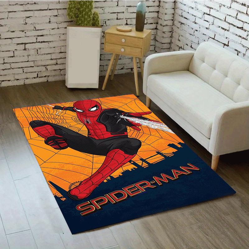 1pc Spider-Man Pattern Area Rug Soft Flannel Floor Mat for Living Room,Office,Bedroom and Carpet,Sofa Coffee Table Floor Mat