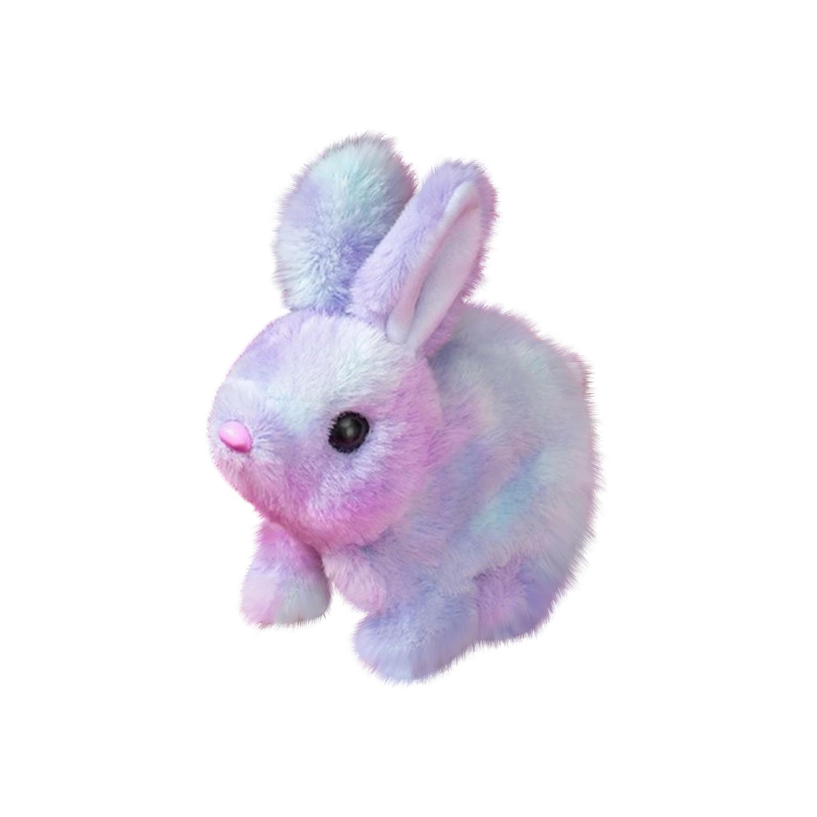 Electric Plush Simulation Rabbits Can Walk, Bark, And Move Ears Plush Toy One Size синий