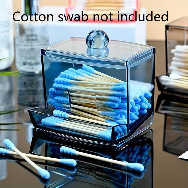 

Прозрачная коробка для ватных палочек, коробка для хранения с крышкой, коробка для хранения в ванной комнате, подходит для ватных шариков, ватных палочек, косметических коробочек