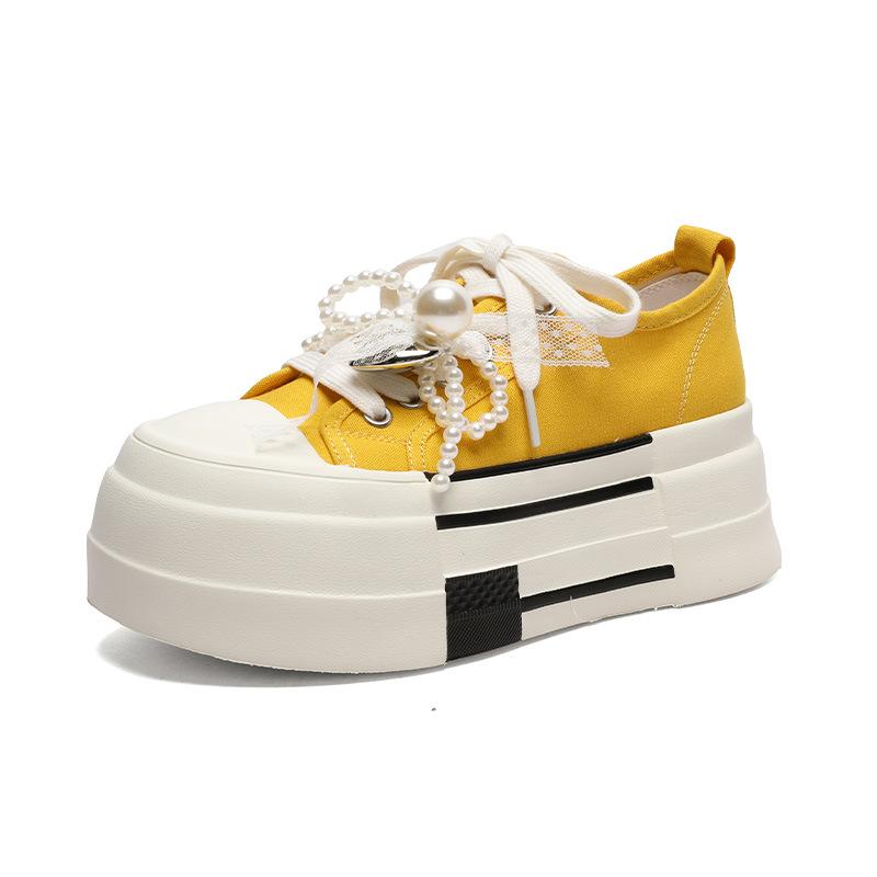 Thick-soled height-increasing small canvas shoes women's summer thin, light and breathable casual versatile muffin little white shoes