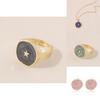 Trendy Alloy Heart Star Moon Earrings And Rings With Fashion Plated Necklace
