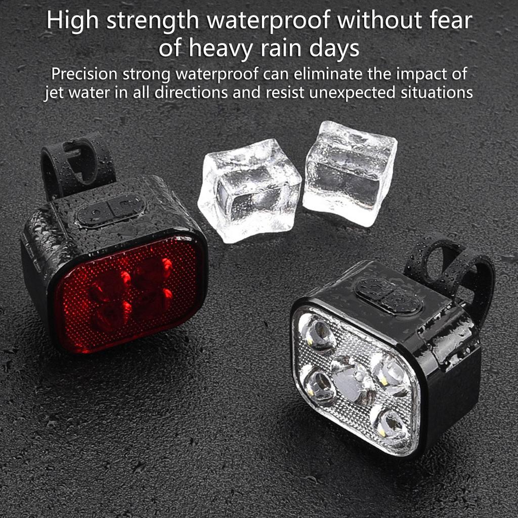 Cycling Bicycles Front Rear Light Waterproof Bike Lights Rechargeable  Cycling Headlight Taillight Bicycles Accessories