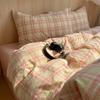 Nordic Sling Cotton Pink Stripes Duvet Cover 150x200 Size Girl's Room Housse Skin Friendly Breathable Comforter Sets