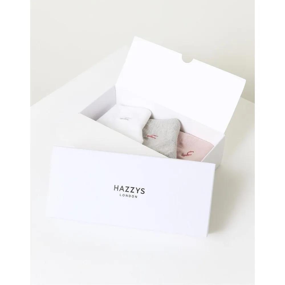 HISS5F200WT_Cotton Blend Puppy Logo Women s Ankle Socks 3-Piece Set