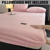 Coral Fleece Bed Cover Fitted Bed Sheets Soft Elastic Adjustable Bedspread Mattress Cover Protector Winter Keep Warm 1Pc