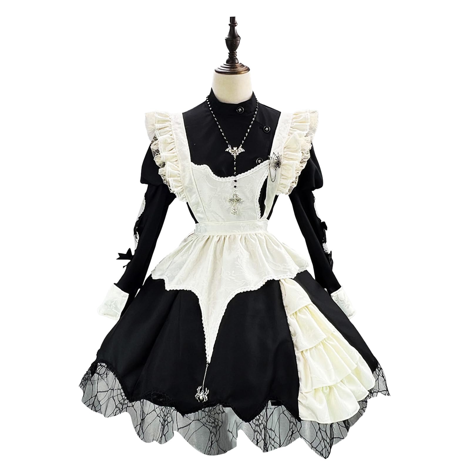 

[CR ROLECOS] Maid Costume, Halloween Costume, Women s, Cute, Dark, Plus Size, Gothic Lolita, Maid Cosplay, Perfect for Cafes, Photo Shoots, School Fes