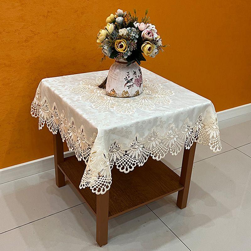 

Для дома Скатерть Ткань Покрытие для обеденного стола Ткань Квадратная скатерть Стол Восьми бессмертных Скатерть для кофейного столика Современная Пылезащитная Настольная поверхность 1033 Elegant Rice Square 60*60cm (no middle Lace)