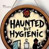 Unique Bathroom Wall Art Halloween Hanging Ornaments, Creative Ghost Wooden Gothic Style Home Decor Sign, Decorative Sign for Restroom Rustic Wood