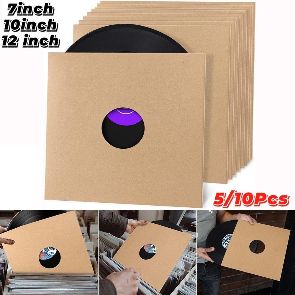 New 7/10/12 Inch Vinyl Record LP Jackets Kraft Paper Brown Cardboard Vinyl Record Covers Blank Album Jackets