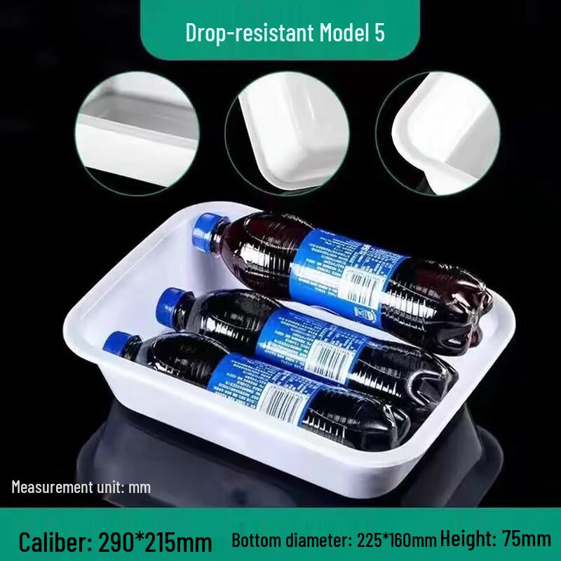 10-Pack Durable Rectangular White Plastic Food Storage Boxes