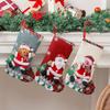 Christmas Stockings Cute Large Linen Drawstring Reusable Candy Storage Gift Packing Tree Hanging Fireplace Xmas Holiday Decor