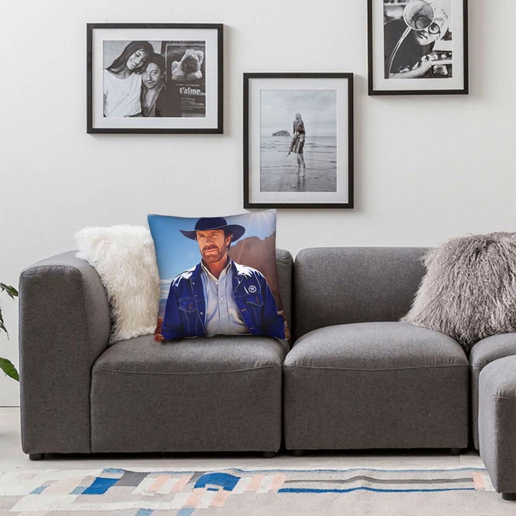Chuck Norris Texas Ranger Poster Pillow Cover Novelty Pillow Case For Living Room Bed Chair Print Cushion Cover Gift