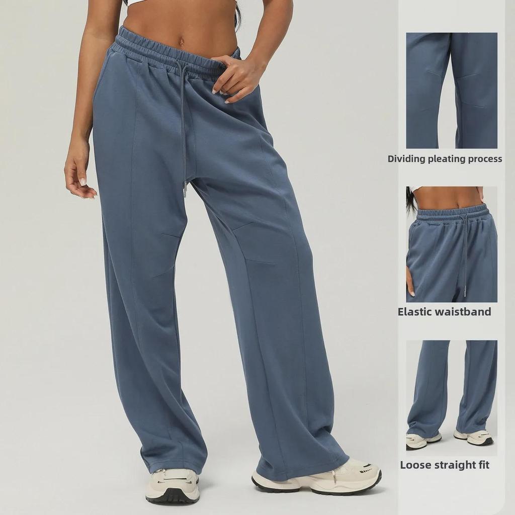 Women's High-Waist Wide-Leg Yoga Pants: Casual Athletic Drape Trousers for Autumn and Winter