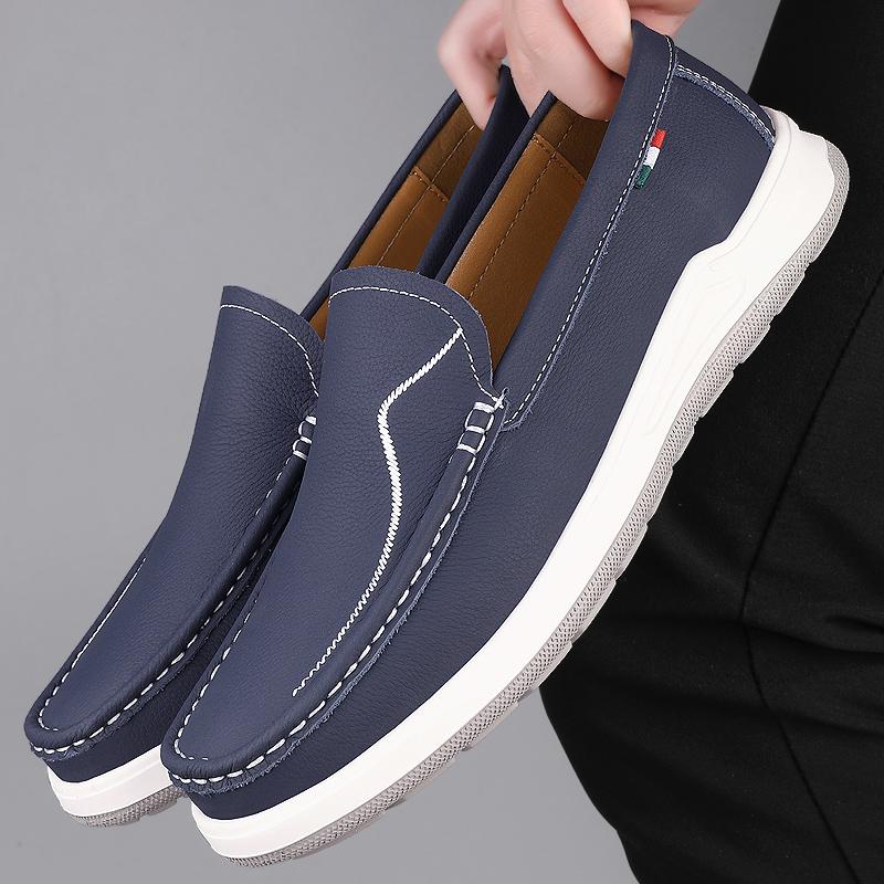Fashion Slip-On Male Driving Shoes Classic Men's Genuine Leather Loafers New Breathable Male Flats Comfortable Casual Moccasins for Men