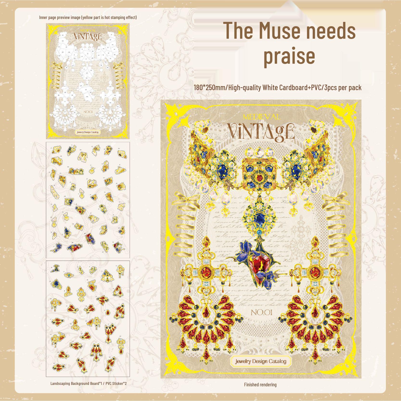 Мистер. Бумажные ретро-наклейки-пазлы с драгоценными камнями для DIY-дневника и снятия стресса