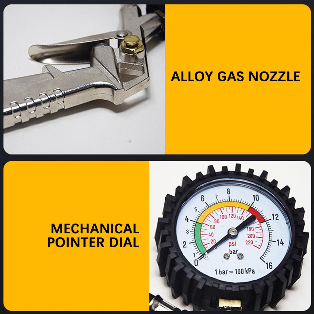 Manometru Digital pentru Anvelope, Pistol de Umflare a Anvelopelor pentru Mașini, Manometru de Presiune Portabil de Înaltă Precizie pentru Anvelopele Mașinilor și Camioanelor