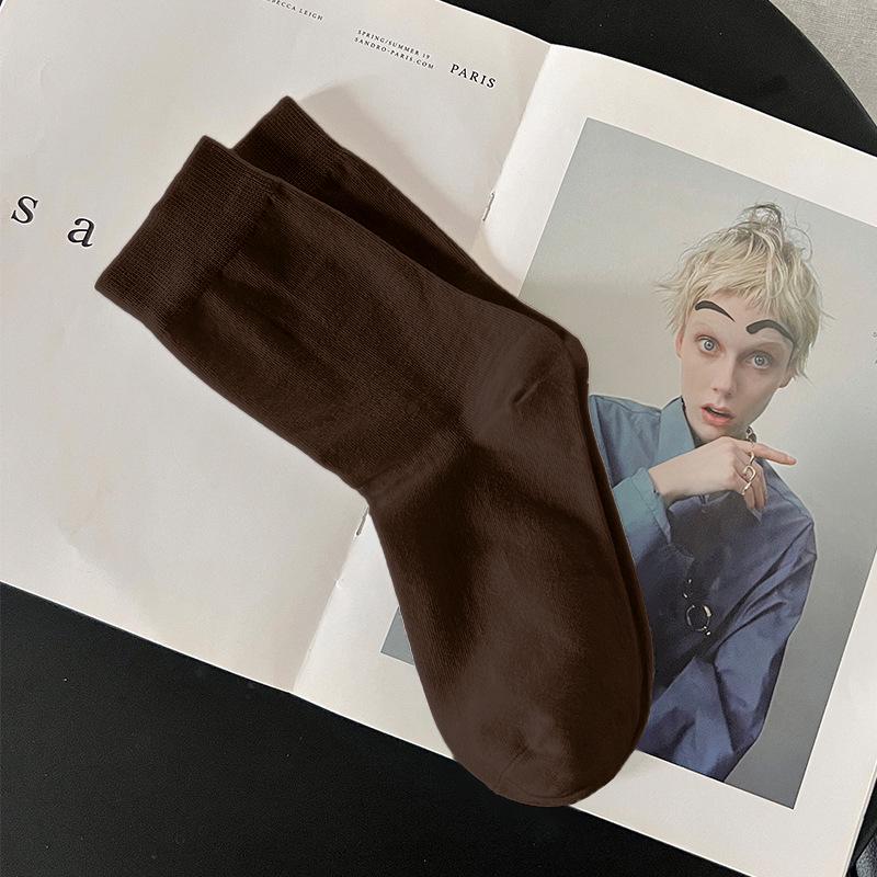 Women's Pure Cotton Breathable Mid-Calf Socks - Sweat-Absorbent, High Elastic, Anti-Pilling, Seamless, Postpartum Versatile Socks