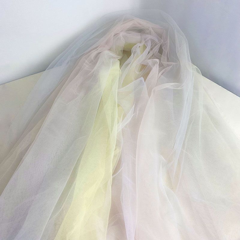 Gradient Rainbow Tulle Fabric Star Sequin By The Meter for Dress Hanfu Wedding Package DIY Sewing Cloth Soft Thin Draping Blue