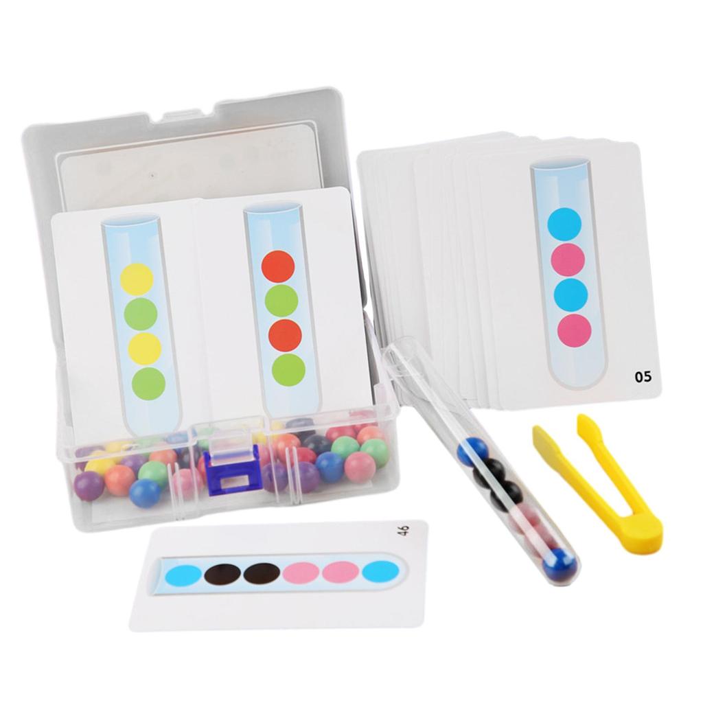 Clip Beads Test Tube Toys Preschool Learning Toy Sorter Games Montessori Color Sorting for Age 3~6 Kid Boys Girls Holiday Gifts