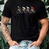 Men's Graphic T-Shirt with 6 Cyclists Racing Print Breathable Micro-Elastic Regular Fit Round Neck Men Clothing Comfortable