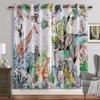 Rainforest Creatures Printed Window Panel Drapes designed for The Bedroom Nordic Style Drapes for Living Room Bedroom Kitchen Home Decor 2Panel
