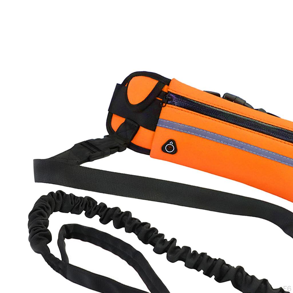 Leash with Portable Waist Bag Comfortable Pet Outdoor for Small Large Dogs Walking Running and