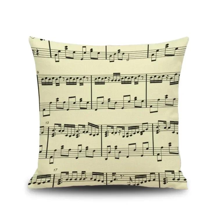 45X45CM Piano Key Wonderful Notes Decorative Pillowcase Car Sofa Art Piece Office Seat Cushion Cover Home Decoration